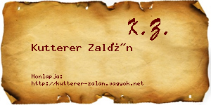 Kutterer Zalán névjegykártya